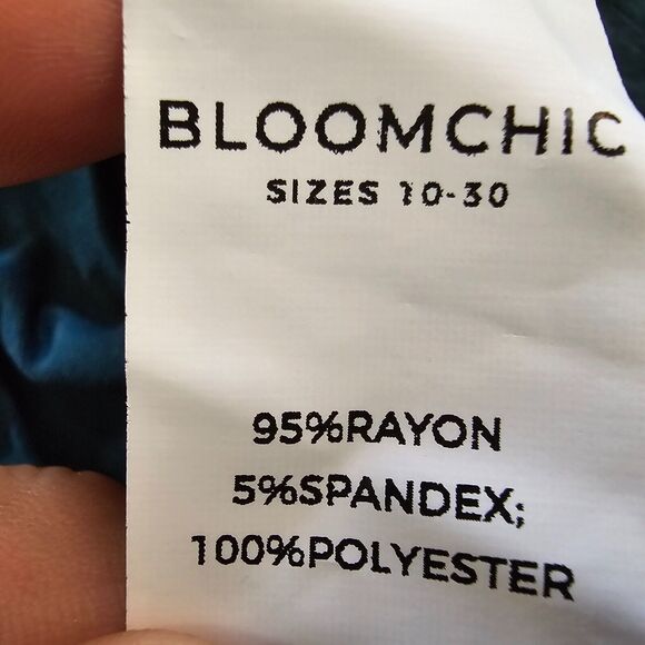Bloomchic Dress Women's 1X Short Sleeve Contrast White Green Colorblock NWT - Picture 5 of 8